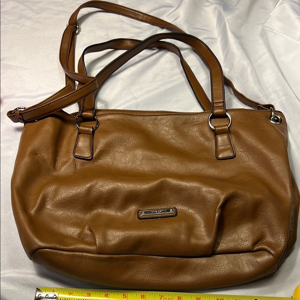 Nine West Brown Shoulder Bag with Metal Hardware